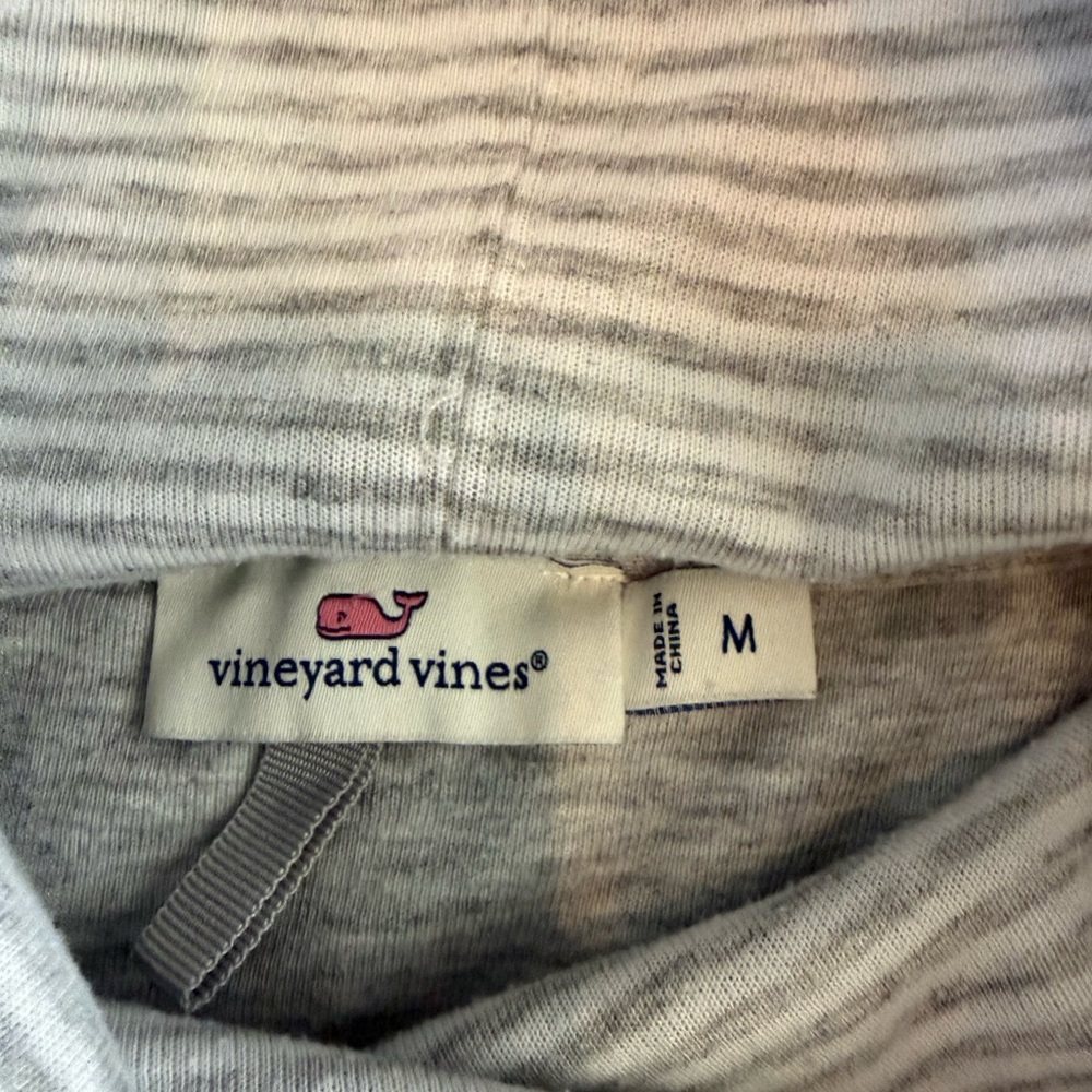 Vineyard Vines Gray Cowl Neck Pullover Sweater medium stripes - Picture 11 of 14